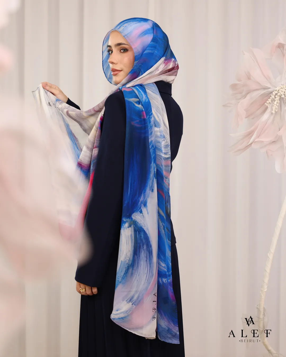 Cobalt silk from behind