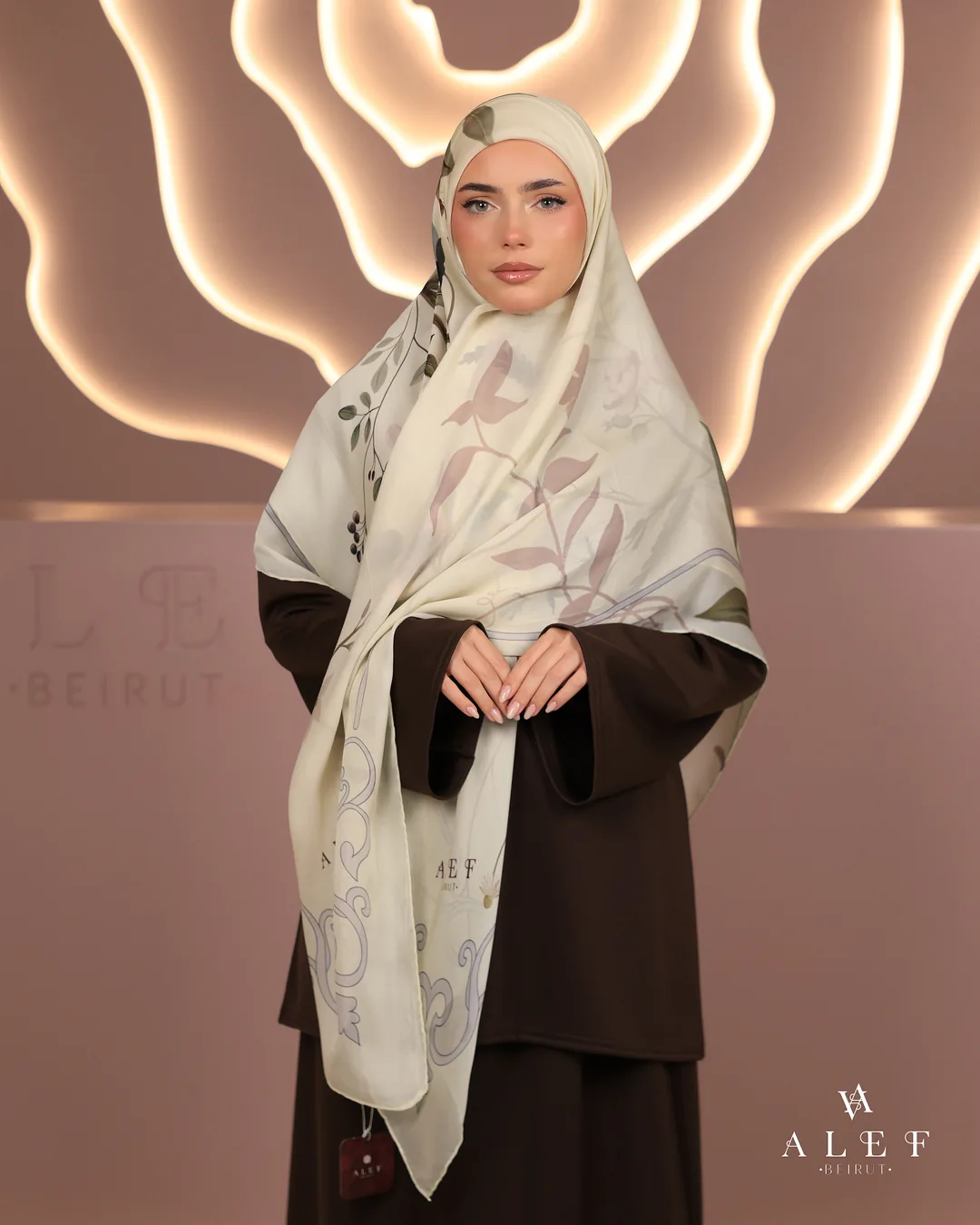 Artisana, Pure silk écharpe, Brown