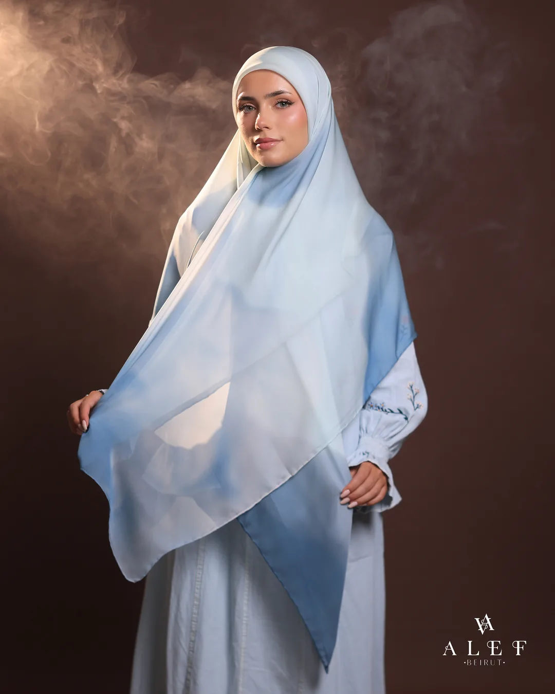 Diamond, Pure silk écharpe, Aqua