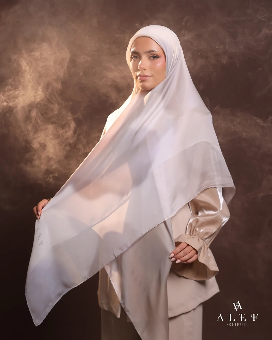 Diamond, Pure silk écharpe, Off-white