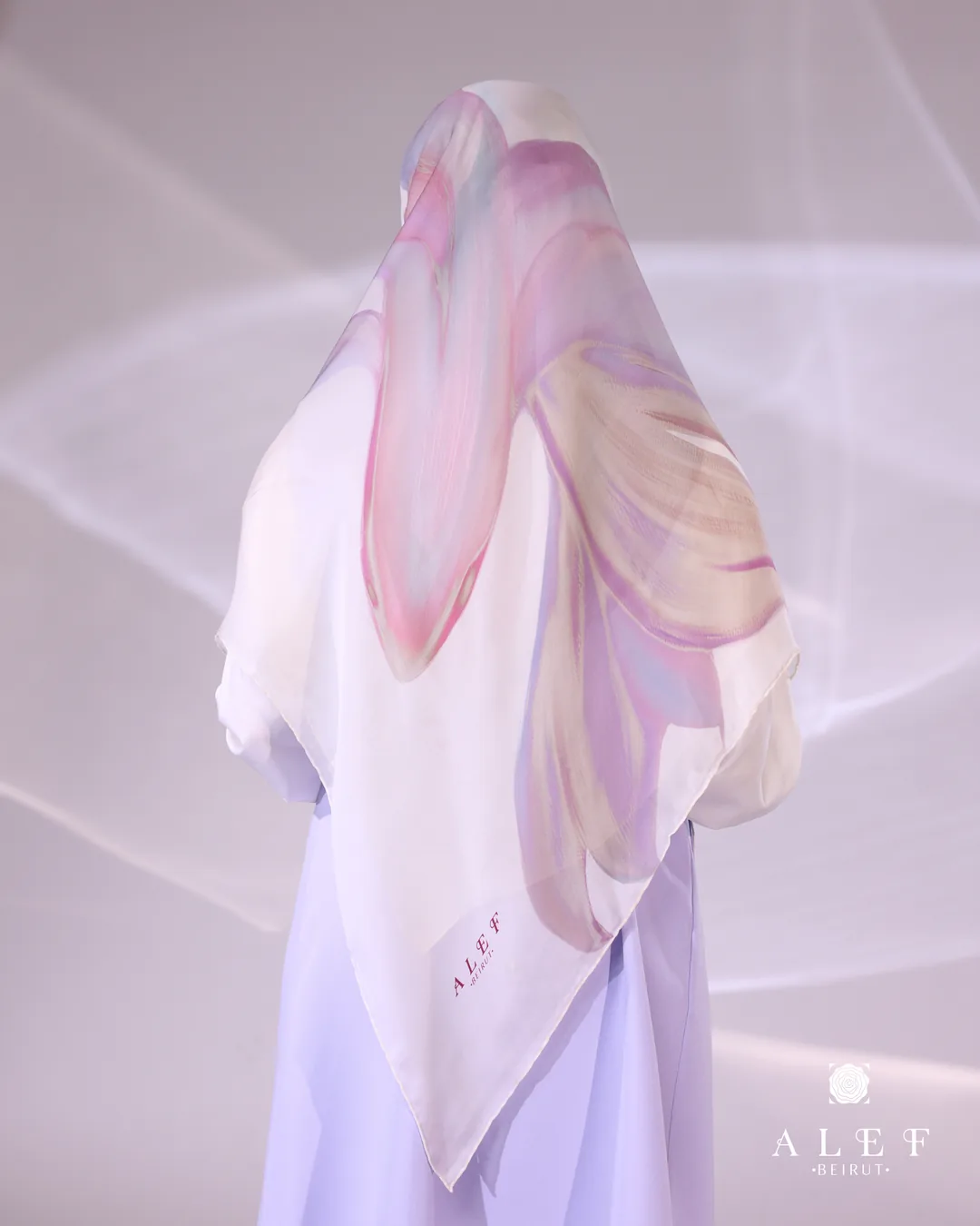 Ocean, Pure silk écharpe, Pastel