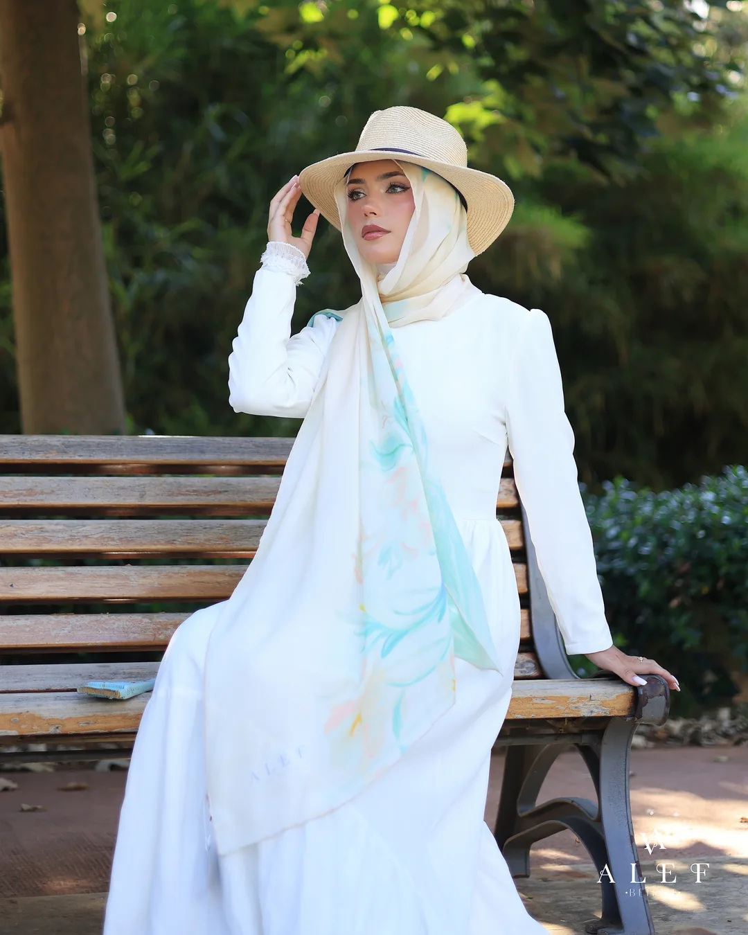 Barcelona, Pure silk mandil, Pastel