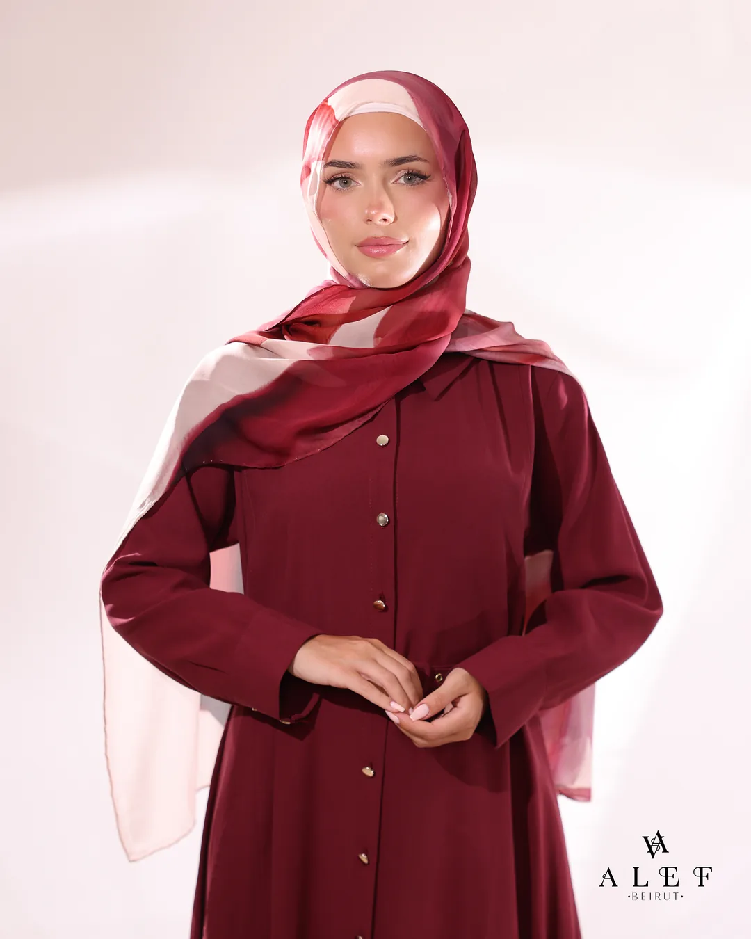 Ocean, Pure silk mandil, Bordeaux